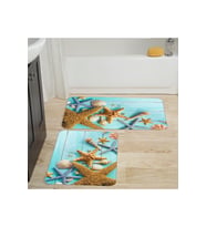 Rovigo Home Dijital Baskılı 2'li Banyo paspas Takımı RVG5017 (Mavi)
