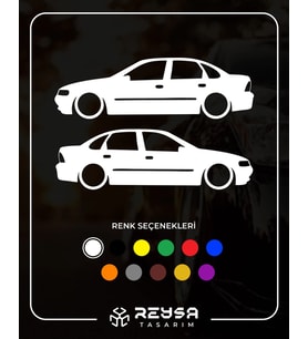Basık Opel Vectra Sticker Beyaz 16x5 CM