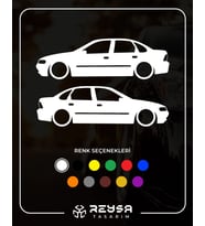 Basık Opel Vectra Sticker Beyaz 16x5 CM