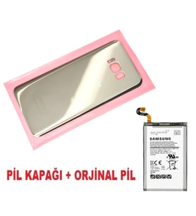 Tkgz Samsung Galaxy S8 PLUS Arka Pil Batarya Kapağı + PİL (CAM) GOLD