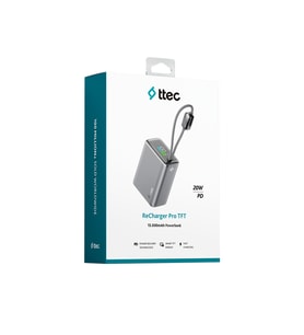 ttec ReCharger Pro TFT 15.000mAh PD 20W Taşınabilir Hızlı Şarj Aleti / Powerbank – 2BB280