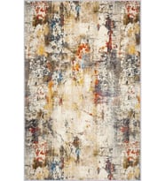 Eliana Home Baskılı, Yıkanabilir Kaymaz Taban Salon Halısı LNA1747 100x150 cm (Bej)