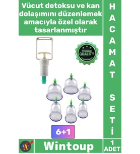 #HacamatSeti Klinik Hijyenik Vakumlu Pompalı Manuel Geleneksel Tıbbi Kupa Terapi 6'lı Hacamat Seti