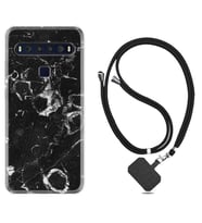 TCL 10L 10 Plus 10SE 20E 20SE 30 L7 Kılıf Boyun Askılı Silikon Black Hole Marble 1387