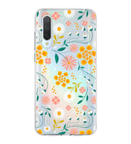 Xiaomi Mi 9 Lite Uyumlu Kapak Çiçek Tasarımlı Şeffaf Silikon Kılıf