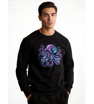 AHTAPOT UNİSEX SWEATSHİRT (Siyah)