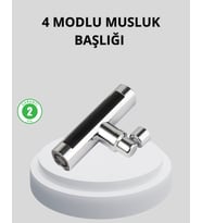 360° Dönebilen Musluk Başlığı 4 Fonksiyonlu Su Tasarruflu ve Dayanıklı