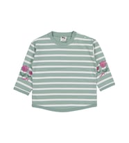 Civil Baby Çizgi Emp. Çiçek Nakışlı 6-18 Ay Sweatshirt - Bej (Çağla Yeşili)