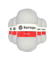 5 Adet Kristal Çift Katlı El Örgü Lif İpi Beyaz K010