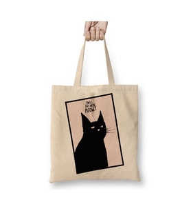 Cats Kedi Meow Beyaz Bez Çanta Uzun Saplı Alışveriş Çantası Plaj Çantası