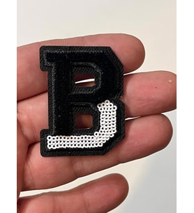 4X3 CM ÜTÜ İLE YAPIŞAN B HARFİ KABARTMA  APLİKE ARMA YAMA