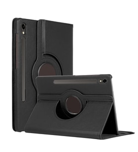 Microsonic Samsung Galaxy Tab S9 X710 Kılıf 360 Rotating Stand Deri Siyah (Siyah)