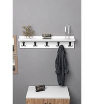Askılık Duvar Elbise Askılığı Portmanto 80 Cm Beyaz Düz