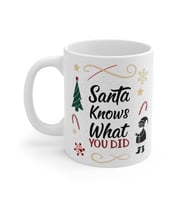Santa Knows What You Did Holiday Coffee Mug  - Komik Hediye Kupa  Ofis Arkadaşına Harika Hediye