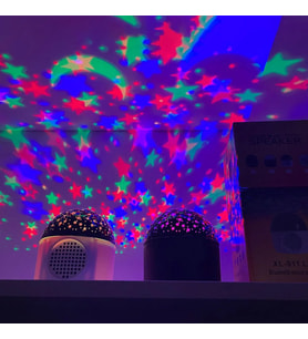 Led Sihirli Disko Topu Star Master Yıldızlı-Aylı Gece Lambası Bluetooth Hoparlör