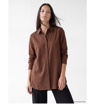 LCW EVERYDAY Kahverengi %100 Pamuklu Kadın Gömlek Tunik