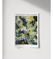 Çerçevesiz Poster Van Gogh Çiçek Açan Akasya Dalları (Çok Renkli)