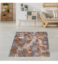 Batik Desenli Renk Geçişli Dijital Baskı Yıkanabilir Kaymaz Taban Salon Halısı ve Yolluk (Çok Renkli)