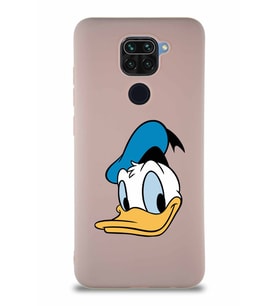 Xiaomi Redmi Note 9 Soft Premier Kapak Donald Duck-B Tasarımlı Silikon Kılıf - Pudra (Şeffaf)