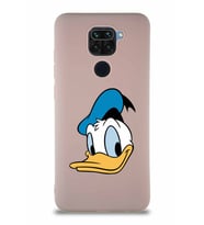 Xiaomi Redmi Note 9 Soft Premier Kapak Donald Duck-B Tasarımlı Silikon Kılıf - Pudra (Şeffaf)