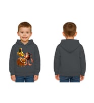 Unisex Brainrot Baskılı Çocuk Swaetshirt Kapüşonlu 3 İplik Şardonlu (Füme)