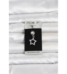 316L Cerrahi Çelik Sallantılı Yıldız Model Göbek Piercing TJ-PR1386