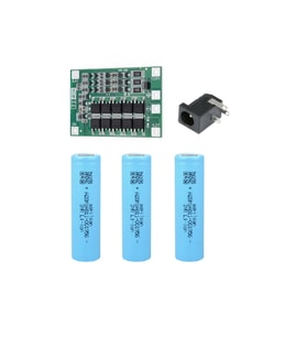 3 Adet Aspilsan Li-ion Pil, 3S 40A BMS ve 5,5x2,5 Dişi Soket