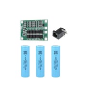3 Adet Aspilsan Li-ion Pil, 3S 40A BMS ve 5,5x2,5 Dişi Soket