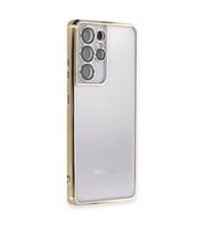 Samsung Galaxy S21 Ultra Kılıf Razer Lensli Silikon - Gold