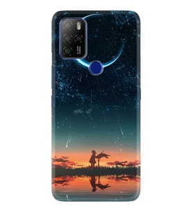Omix X500 Kılıf Silikon Desen Ay ve Kız 1720