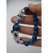 STONEAGE Güzel Bayan Bileklik Ceyt İnci ve Lapis Lazuli Taşlı El Yapımı