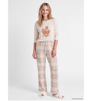 LCW DREAM Pembe Bisiklet Yaka Baskılı Kadın Pijama Takım
