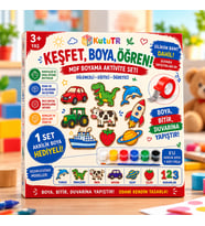 KutuTR Keşfet Boya Öğren MDF Boyama Aktivite Seti – Deniz Hayvanları