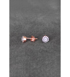Bella Gloria Elmas Tektaş Rose Gümüş Küpe (TGP0082)