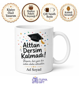 Alttan Dersim Kalmadı Mutluluğu Temalı Başarı Kupa Bardak Hediye