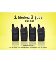 Çaycı Telsizi 1 Merkez 3 Şube Kulaklık Hediyeli Full Set (Siyah)
