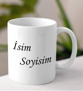 Kişiye Özel İsim Soyisim Tasarımlı Kupaa Bardakk