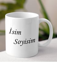 Kişiye Özel İsim Soyisim Tasarımlı Kupaa Bardakk