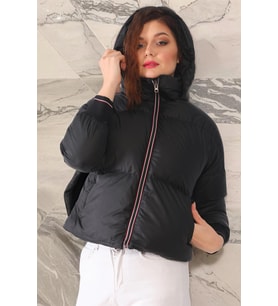 Z6650 DEWBERRY BAYAN ŞİŞME MONT-DÜZ SİYAH