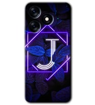Tecno Spark 10 Pro Kılıf HD Desen Baskılı Kılıf - Dark Neon Yaprak J Harfi