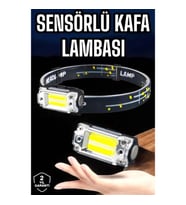Mey İthalat® Kafa Lambası El Fenerli Kamp Lambası USB Şarjlı Esnek Lamba