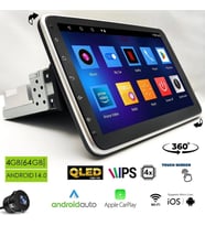 Dynamat RK-1004 Android Ekran Multimedya 10.1 i̇nç 4+64gb 4 Çekirdek Android 14 Oynar Başlık (Siyah)