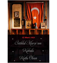 12 Mart 1921 İstaklal Marşı'nın Kabulü Fotoğraf Panosu Branda 100x150