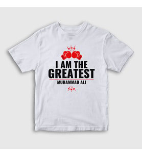 Presmono Unisex Çocuk Beyaz Greatest Muhammed Ali T-Shirt 230327tt (Beyaz)