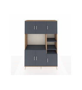 Hyperion Gardrop 10 Raflı 6 Kapaklı 132x44x195 Çam-Antrasit