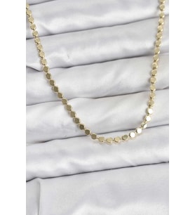 316L Çelik Zincir Gold Renk Ezme Zincir Model 45 cm Kadın Kolye