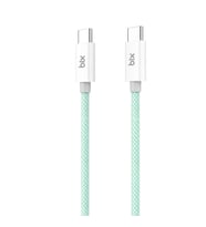 Bix T2CC Type-C'den Type-C'ye 60W Örgülü PVC Kablo  1m,Yeşil