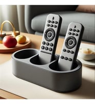 Dekoratif 3 Gözlü Şık Kumandalık 25Cmx12 Cm Masaüstü Organizer, Siyah, Tek Ebat