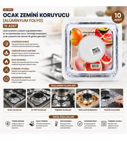 10PCS 20.5CM OCAK ZEMİNİ KORUYUCU ALÜMİNYUM FOLYO (5343)