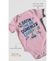 Dayım yine bir dümenler çeviriyor Kısa Kollu Bebek Body %100 Pamuk
